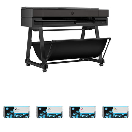 HP DesignJet T850 36" Impresora Gran Formato Plotter Wireless 2400x1200 dpi Cuchilla Automática Kit Tinta Alto Rendimiento