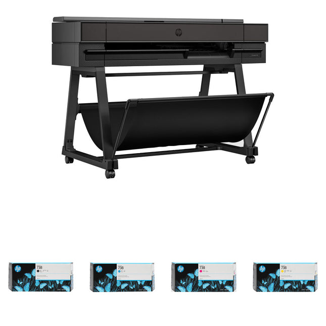 HP DesignJet T850 36" Impresora Gran Formato Plotter Wireless 2400x1200 dpi Cuchilla Automática Kit Tinta Alto Rendimiento