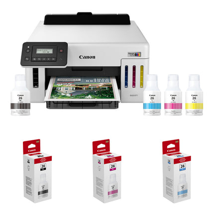 Impresora de inyección de tinta Canon MegaTank GX5120 con 3 botellas GI-26 impresión dúplex y 350 hojas