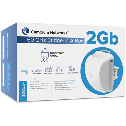 Cambium Bridge-In-a-Box 60GHz Puerto Ethernet 2.5G Rango 0.6 Milla