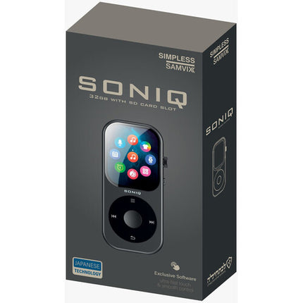 Samvix Soniq Reproductor MP3 Negro 32GB Pantalla Táctil Altavoz Integrado