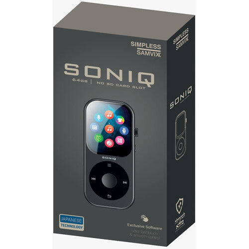 Samvix Soniq Reproductor MP3 64GB Pantalla Táctil Bluetooth Negro