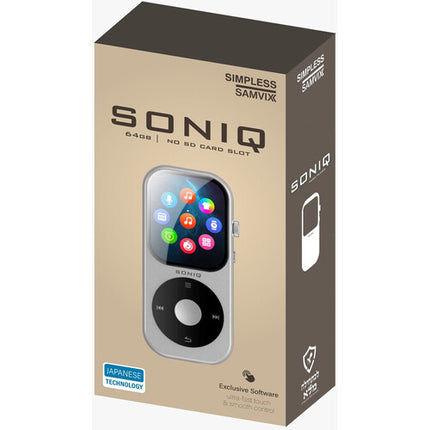 Samvix Soniq Reproductor MP3 64GB Plata Pantalla Táctil Bluetooth