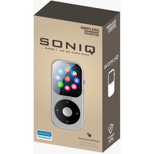 Samvix Soniq Reproductor MP3 64GB Plata Pantalla Táctil Bluetooth