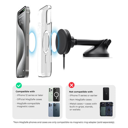 iOttie Velox Mini Qi2 Soporte inalámbrico para coche 15W con USB-C