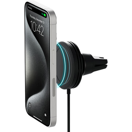 Soporte inalámbrico para automóvil iOttie Velox Mini Qi2 15W con adaptador USB-C