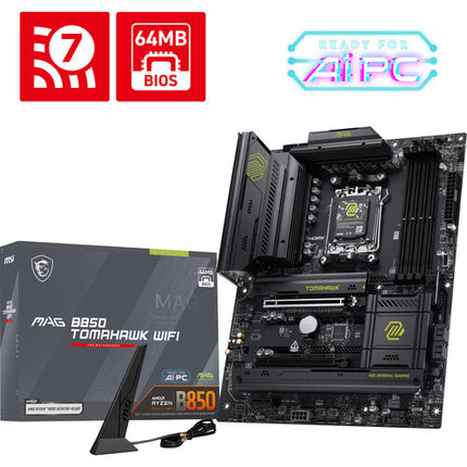 MSI MAG B850 TOMAHAWK WIFI AM5 Placa Base ATX 4 DDR5 SATA Wi-Fi 7 Bluetooth 5.4