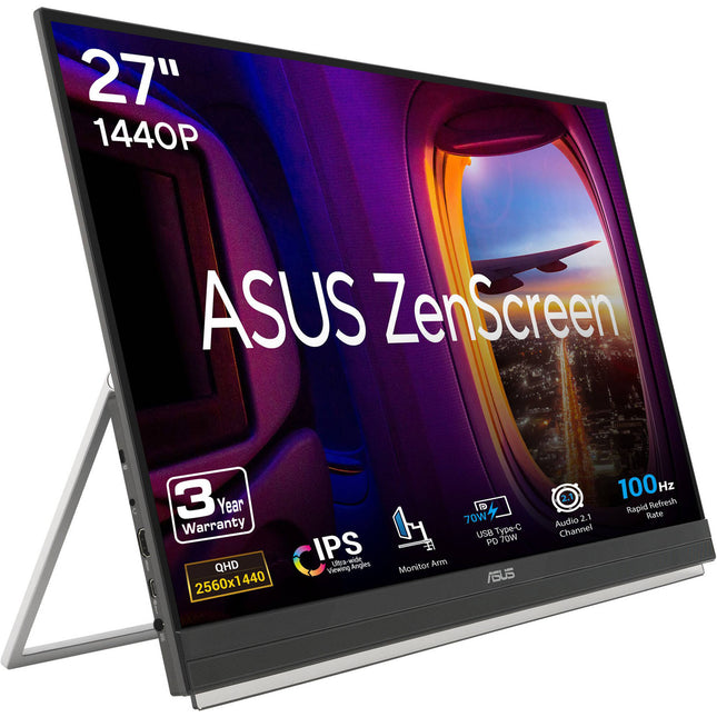 ASUS Dual 27" ZenScreen MB27ACF Monitor portátil 1440p 100Hz USB-C HDMI