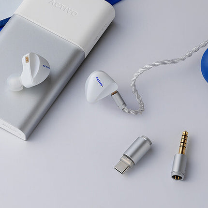 ACTIVO Scoop PSE52 Auriculares In-Ear Cable 3.5mm 4.4mm USB-C Blanco