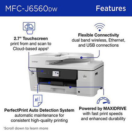 Brother MFC-J6560DW INKvestment Impresora Multifunción Color 31 ppm Dúplex y Wi-Fi