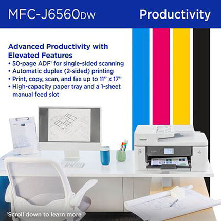 Brother MFC-J6560DW INKvestment Impresora Multifunción Color 31 ppm Dúplex y Wi-Fi