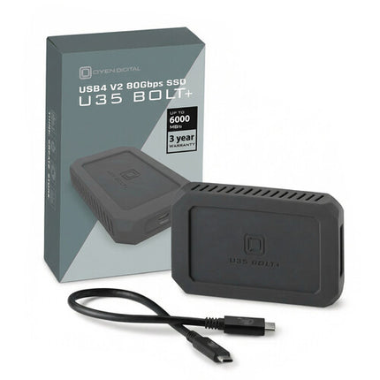 Oyen Digital U35 Bolt+ SSD portátil 1TB USB4 6000MBs cable USB-C 80 Gb/s