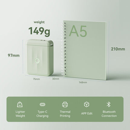 NIIMBOT D110M Impresora Térmica Portátil 1/2" 203 dpi 1500 mAh Verde