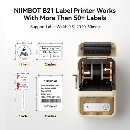 NIIMBOT B21S Impresora Térmica Portátil 2" 203 dpi 1500 mAh batería