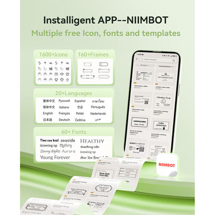 NIIMBOT B21 Pro Impresora Térmica Portátil HD 2 Pulgadas 300 dpi 1500 mAh