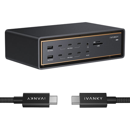 iVANKY FusionDock Ultra Estación de Acoplamiento USB-C 29 en 1 con 4 Pantallas y 140W Passthrough