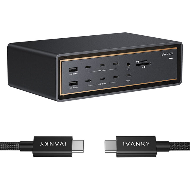 iVANKY FusionDock Ultra Estación de Acoplamiento USB-C 29 en 1 con 4 Pantallas y 140W Passthrough