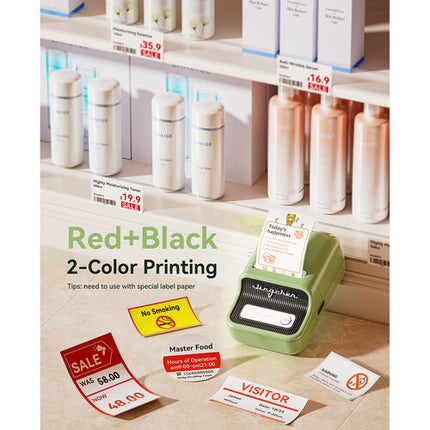 NIIMBOT B21 Pro Rollos de Papel Térmico 230 Etiquetas 2 x 1.2" Rojo y Negro