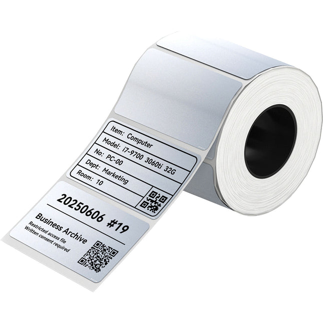 NIIMBOT Cinta térmica etiquetas de transferencia 225 plateadas 30 x 50 mm para impresoras serie M