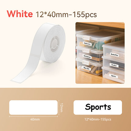 NIIMBOT Rollo de Papel Térmico 155 Etiquetas Blancas 0.47 x 1.57 pulgadas para Series D H