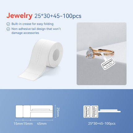 NIIMBOT Rollo de Papel Térmico Etiquetas 1 x 1.18 Pulgadas 100 Unidades