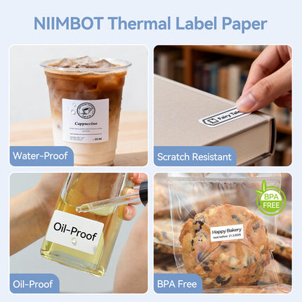 NIIMBOT Rollo de Papel Térmico Etiquetas 1 x 1.18 Pulgadas 100 Unidades