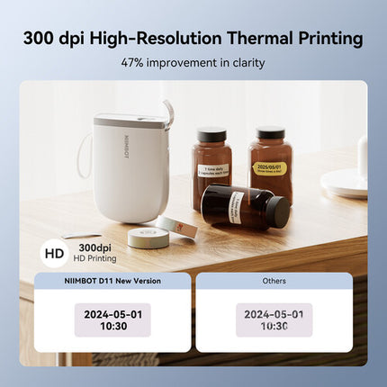 NIIMBOT D11-H impresora térmica portátil 300 dpi 50 mm/s blanca