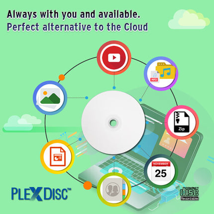 PlexDisc CD-R discos imprimibles hub 700MB 52x 100 unidades