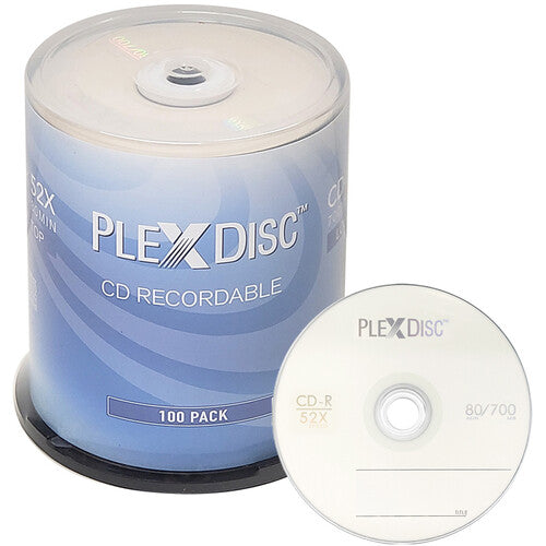 PlexDisc CD-R Logo Top Discos 100 Pack 700MB 48x Velocidad de Grabación