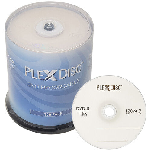 PlexDisc DVD-R 16x Logo Top 100-Pack 4.7GB Capacidad Grabable
