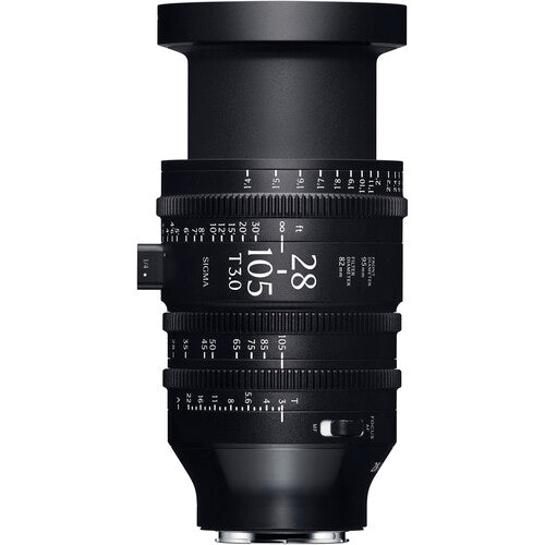 Sigma 28-105mm T3 Lente Cine Zoom Full Frame con AF 15.7" Enfoque Mínimo Pieza de Soporte