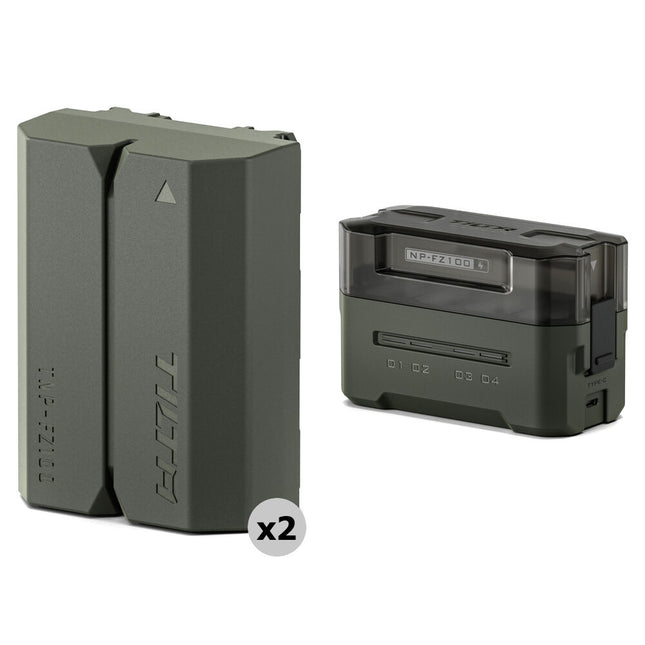 Tilta Kit Baterías NP-FZ100 2400mAh y Cargador USB 4 Bahías Verde