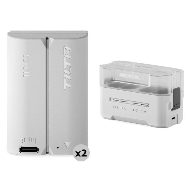 Tilta Kit de Baterías LP-E6P 2400mAh con Cargador USB para Canon