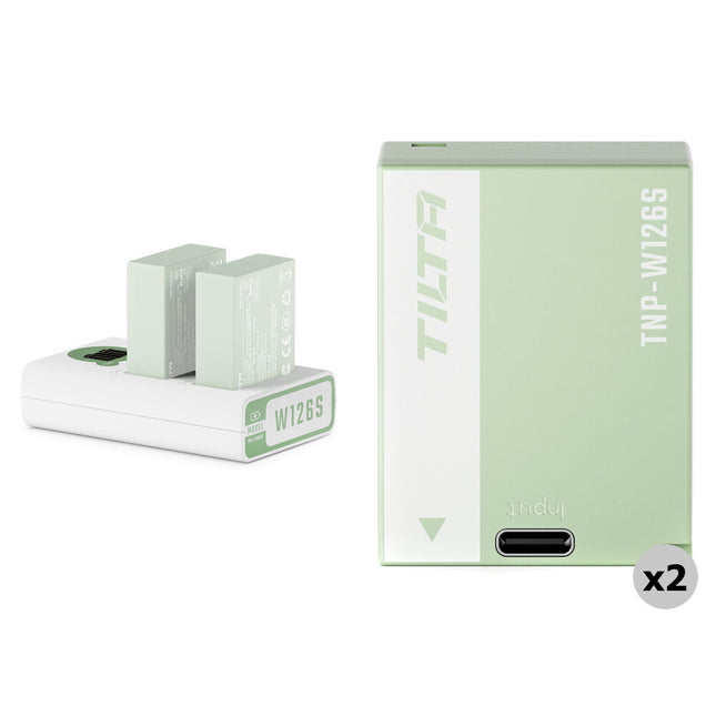 Tilta NP-W126S Kit para baterías 1050mAh con cargador USB-C doble verde ash