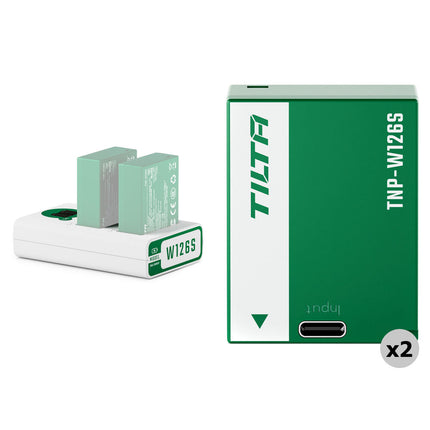 Tilta Kit Baterías NP-W126S 1050mAh con Cargador USB 2 Bahías Verde Bosque