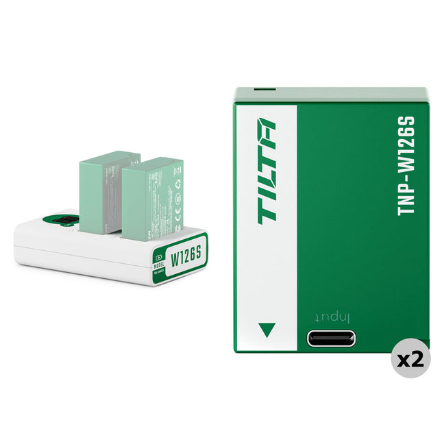 Tilta Kit Baterías NP-W126S 1050mAh con Cargador USB 2 Bahías Verde Bosque