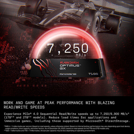 SanDisk 4TB Optimus GX 7100 SSD NVMe PCIe 4.0 M.2 2280 7000MB/s