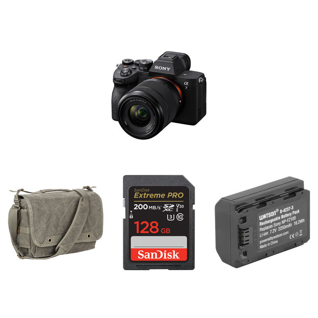 Sony a7 IV Cámara Sin Espejo 33MP 4K 60p con Lente 28-70mm y Kit Básico