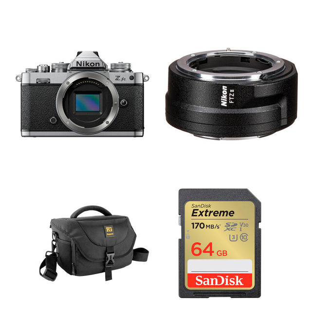 Nikon Zfc Cámara Sin Espejo 20.9MP 4K con Adaptador FTZ II y Bolsa