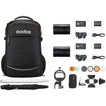 Godox AD100Pro II Flash de Bolsillo 100Ws Kit 2 Luces con Accesorios