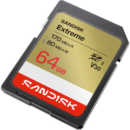 SanDisk 64GB Extreme UHS-I SDXC Tarjeta de Memoria 170MBs Lectura 80MBs Escritura 3 Pack