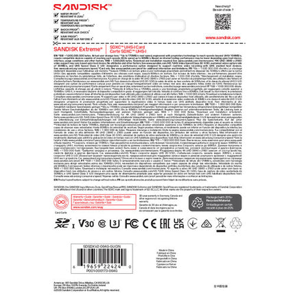SanDisk 64GB Extreme UHS-I SDXC Tarjeta de Memoria 170MB/s 80MB/s 2-Pack