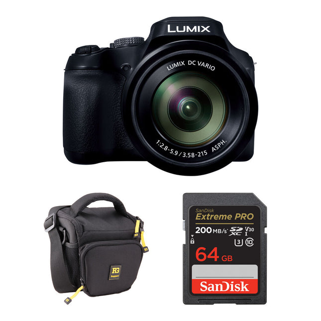 Panasonic LUMIX FZ80D Cámara Digital 18.1MP Zoom Óptico 60x con Bolsa y Tarjeta 64GB