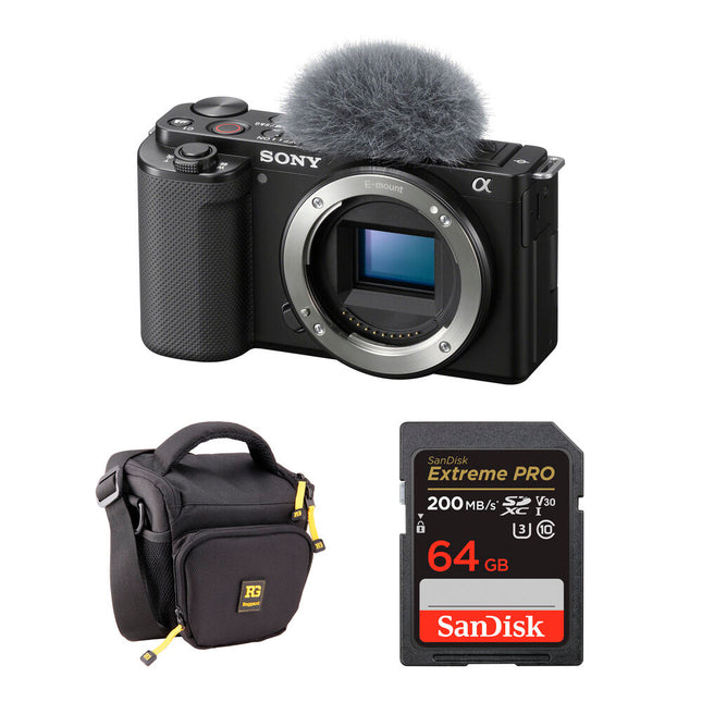Sony ZV-E10 Cámara sin Espejo 24.2MP UHD 4K30p con Bolsa y Tarjeta 64GB