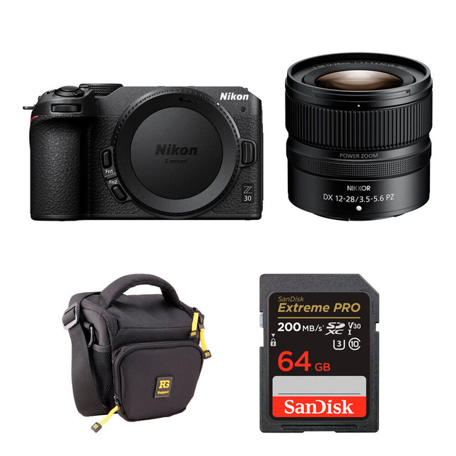 Nikon Z30 Cámara Sin Espejo 20.9MP 4K 12-28mm F3.5-5.6 Kit Completo