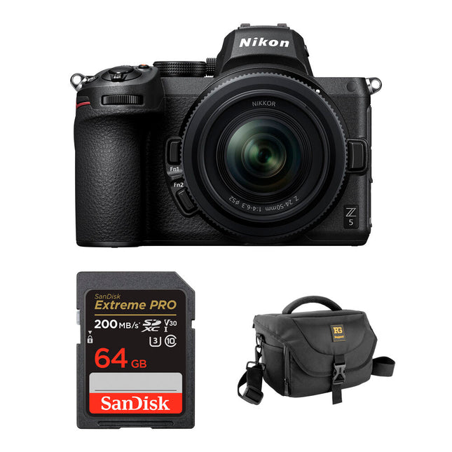 Nikon Z5 Cámara Sin Espejo 24.3MP 24-50mm f4-6.3 con Kit Básico
