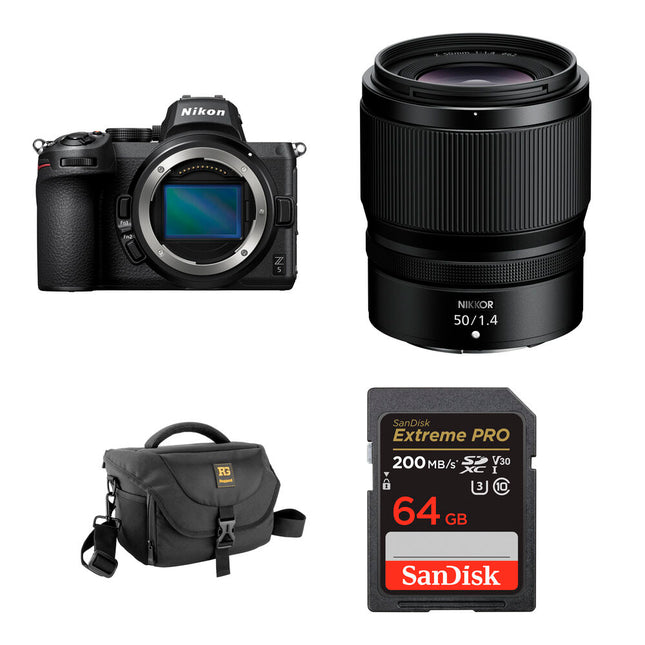 Nikon Z5 Cámara Sin Espejo 24.3MP con Lente 50mm f/1.4 Kit Básico