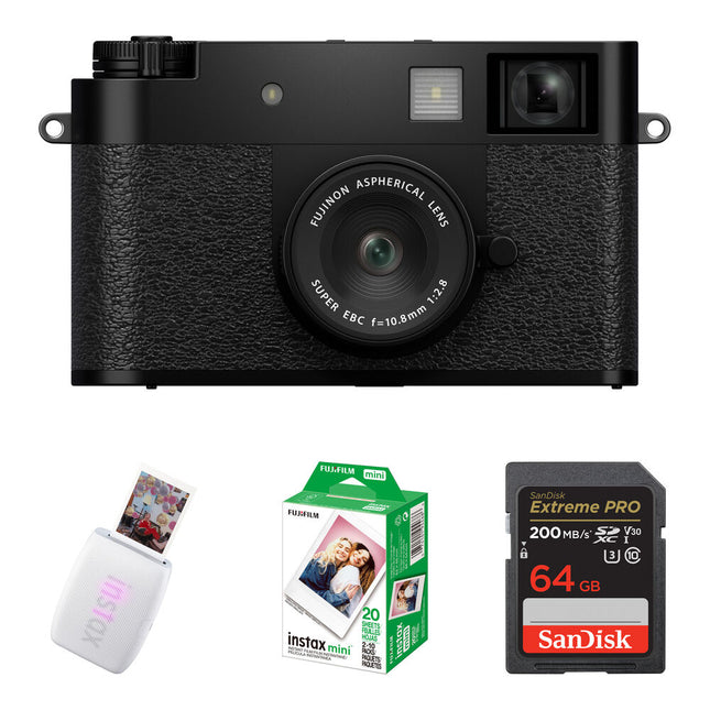 FUJIFILM X half Cámara Digital con Sensor 18MP y Lente 10.8mm Kit con Impresora Instax Mini Link 3