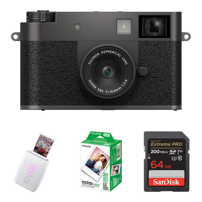 FUJIFILM X half Cámara Digital 18MP 10.8mm f2.8 Kit con Impresora Instax Mini Link 3