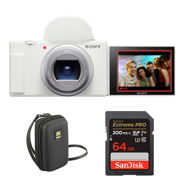 Sony ZV-1 II Cámara Digital 20.1MP 4K 3" LCD Kit 64GB Blanca